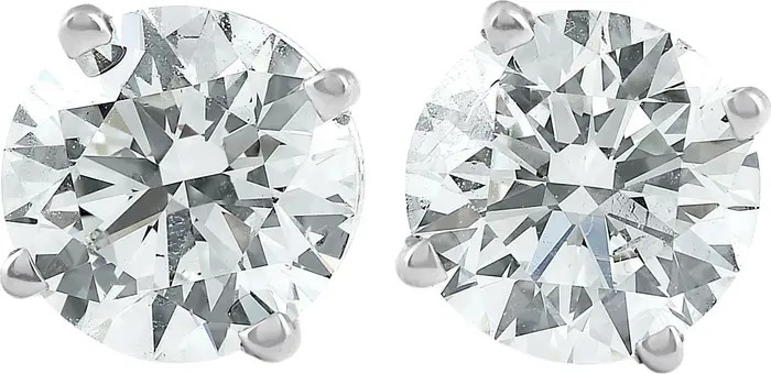 2 Ct TW Round Lab Grown Diamond Studs 14K Gold With Screw Backs | Nordstrom