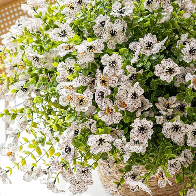 Artificial Flowers Outdoor,UV Resistant Realistic Garden Artificial Plants,Bright 16 Bundles No-F... | Amazon (US)