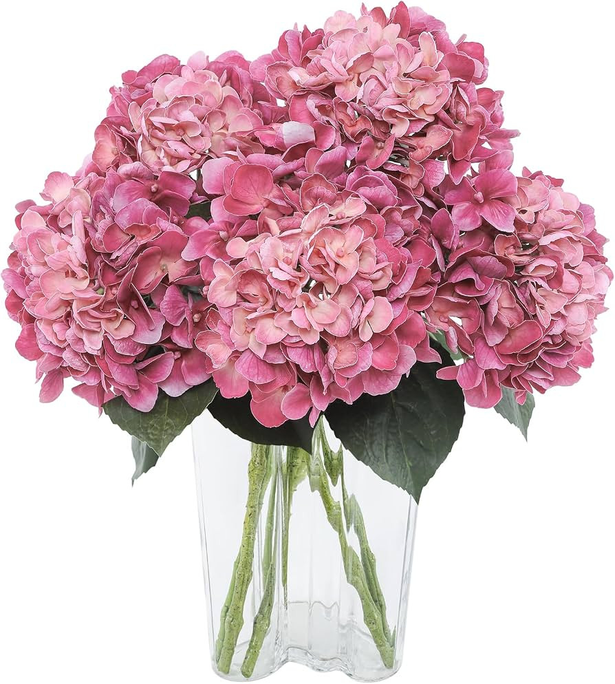 Coferset 3pcs Real Touch Hydrangea Artificial Flowers 24.8" Full Lush Hydrangea Blooms Flowers St... | Amazon (US)