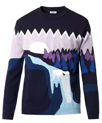 KENZO⚡️{$730} Landscape scenery intarsia knit jumper sweater size Small/Medium  | eBay | eBay US