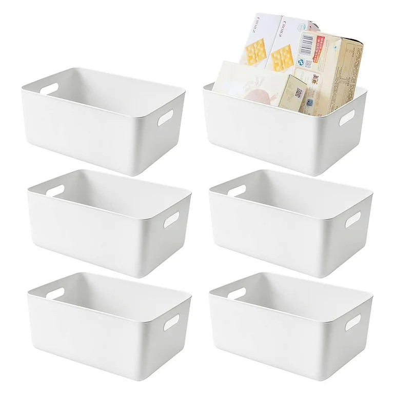 6Pcs Storage Basket Pantry Bins for Shelves Drawers Pantry Closet Classroom Bathroom Pantry Bins ... | Walmart (US)
