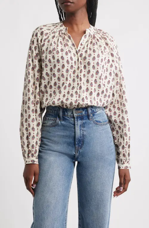 DÔEN Julienne Paisley Print Organic Cotton Button-Up Shirt in Provencale Paisley at Nordstrom, S... | Nordstrom