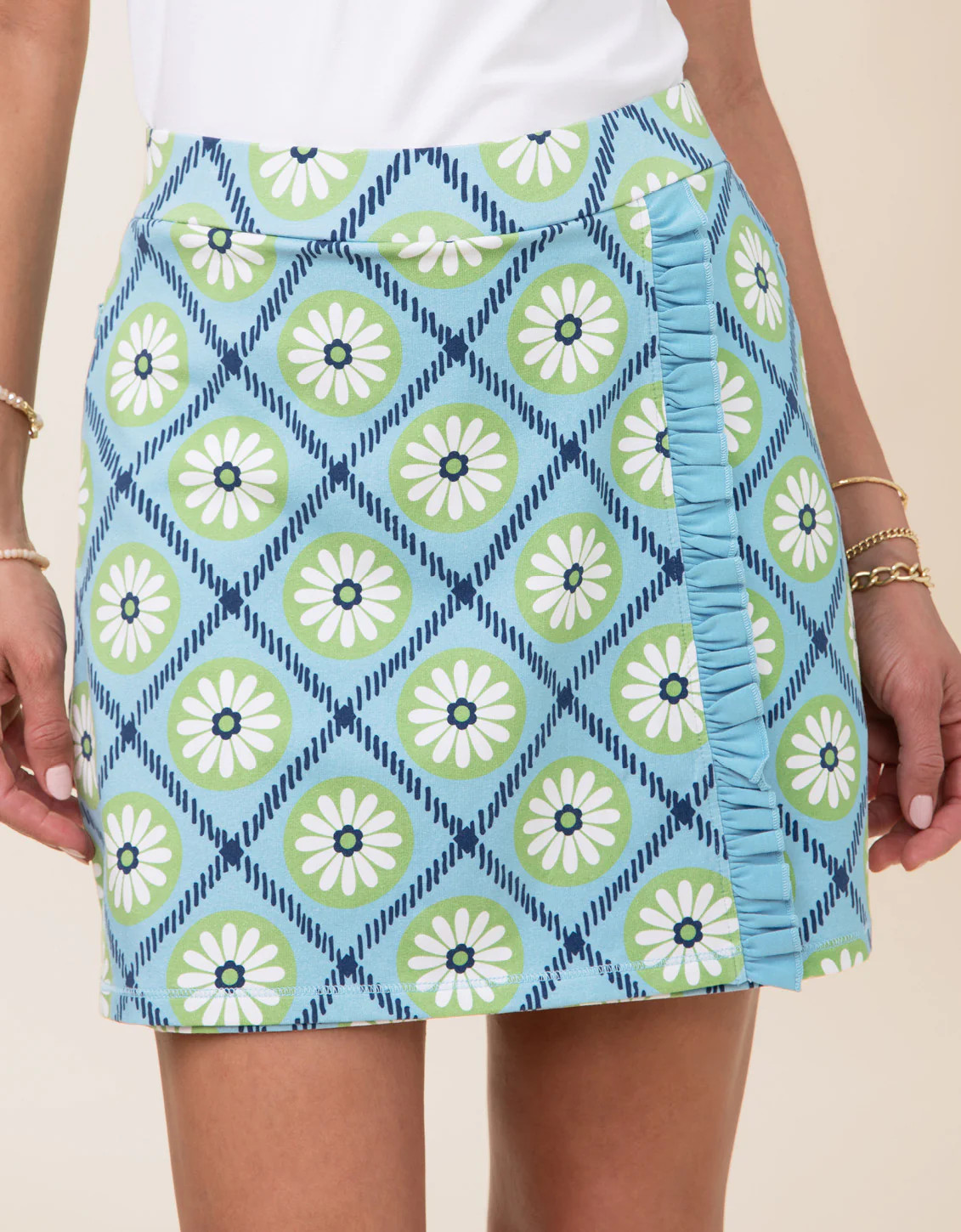 Ruffle Skort Strathy Hall Daisy Geo | Spartina 449