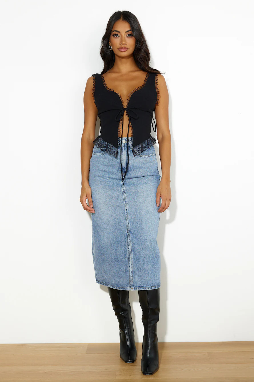 Denim Lover Midi Skirt Denim | Hello Molly (AU)