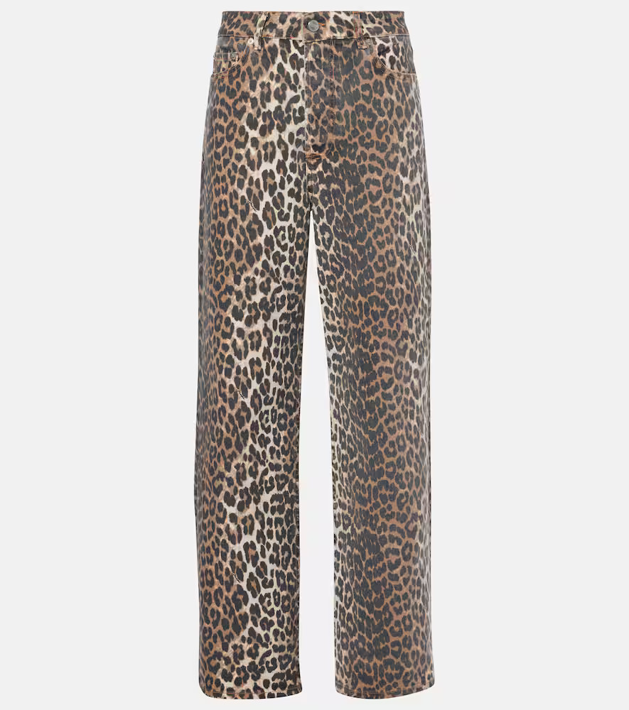 Ganni Izey leopard-print straight jeans | Mytheresa (INTL)
