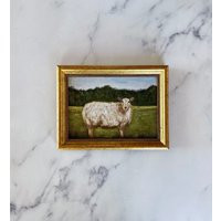 Wooly Art Print - Unframed Sheep Oil Painting Small Ewe Countryside Original Farm | Etsy (US)