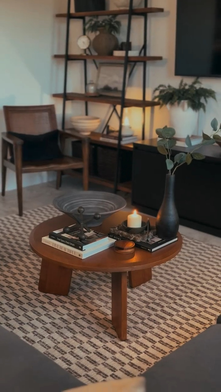 Midcentury round  solid wood  coffee table 

#LTKHome