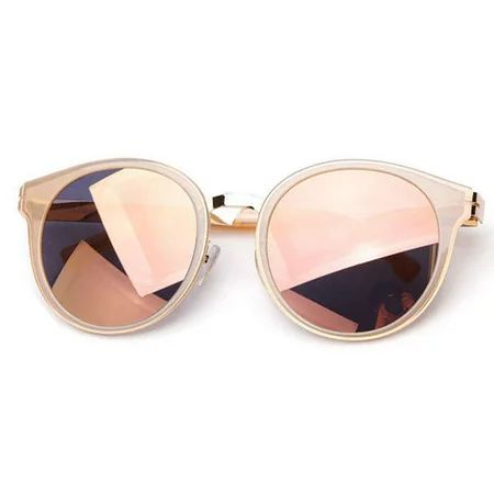 LACOSTE-L845SK 264 Round Sunglasses Beige Rose Gold Mirror | Walmart (US)