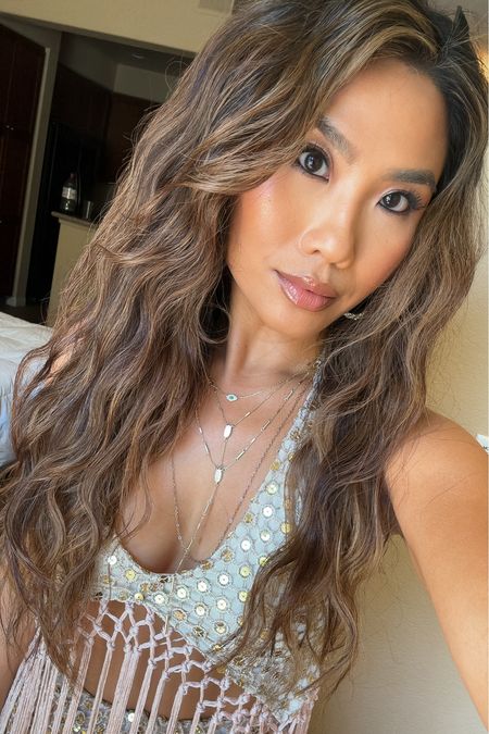 Festival makeup look 

My evil eye and lariat necklace is from Kendra Scott but sold out so I linked similar
Exact body chain linked  

Lip combo details: 

Liner - Sandy Beige
Lipstick - Sable smoke
Gloss - Pouty

#LTKFestival