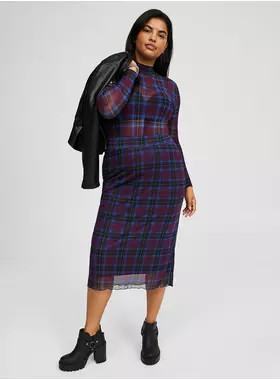 Tea Length Mesh Pencil Skirt | Torrid (US & Canada)