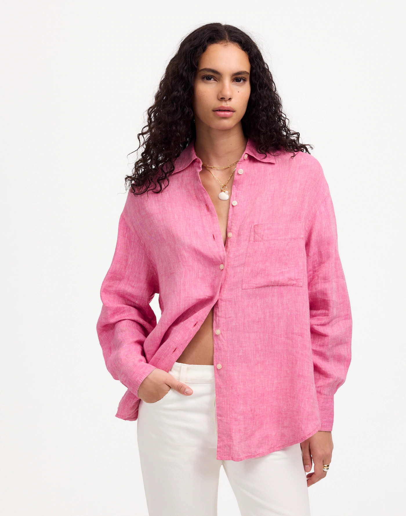 Linen Oversized Button-Up Shirt | Madewell