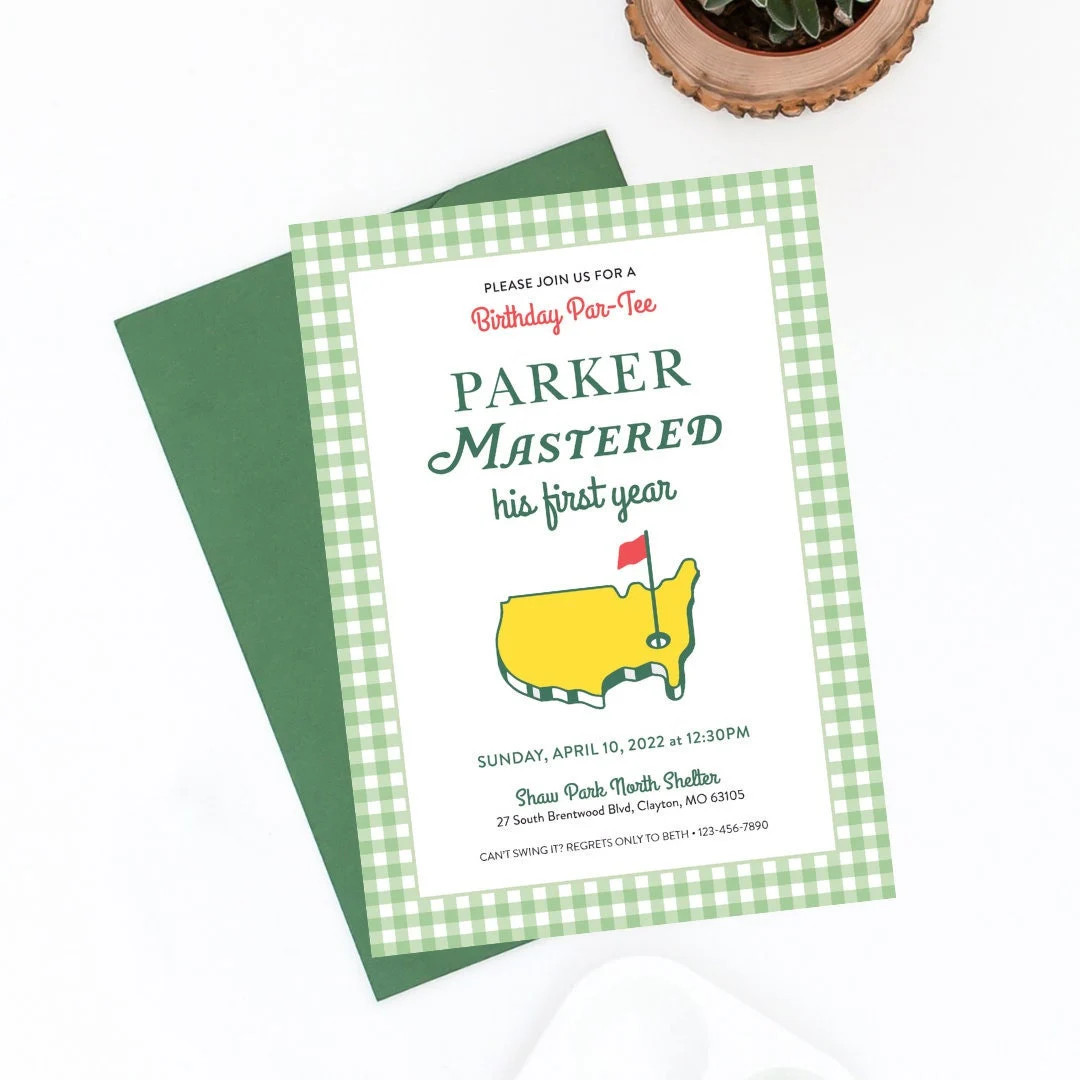 Masters Party Birthday Invitation First Birthday Golf - Etsy | Etsy (US)