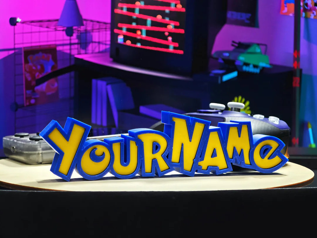 Personalized Custom Pokemon Nameplate Quality 3D Printed Name Plate Sign UK - Streamer / Gamer Se... | Etsy (UK)