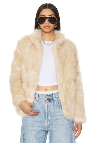 LIONESS Bada Bing Faux Fur Coat in Beige from Revolve.com | Revolve Clothing (Global)