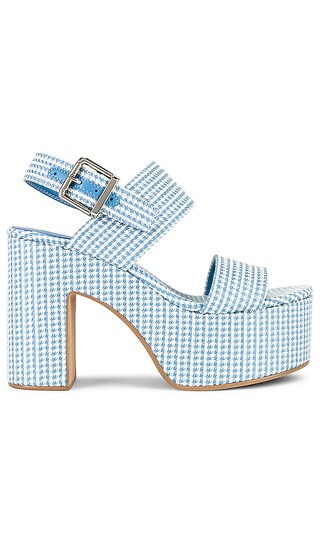Mood Platform Sandal in Blue White Houndstooth | Revolve Clothing (Global)