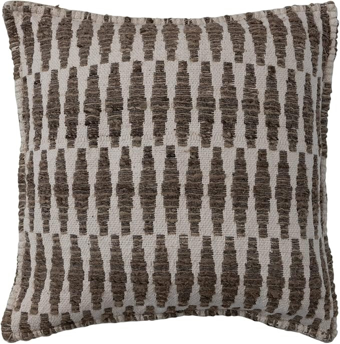 Creative Co-Op Cotton Throw Geometric Embroidery and Chambray Back, Multicolor Pillow Cover 20" x... | Amazon (US)