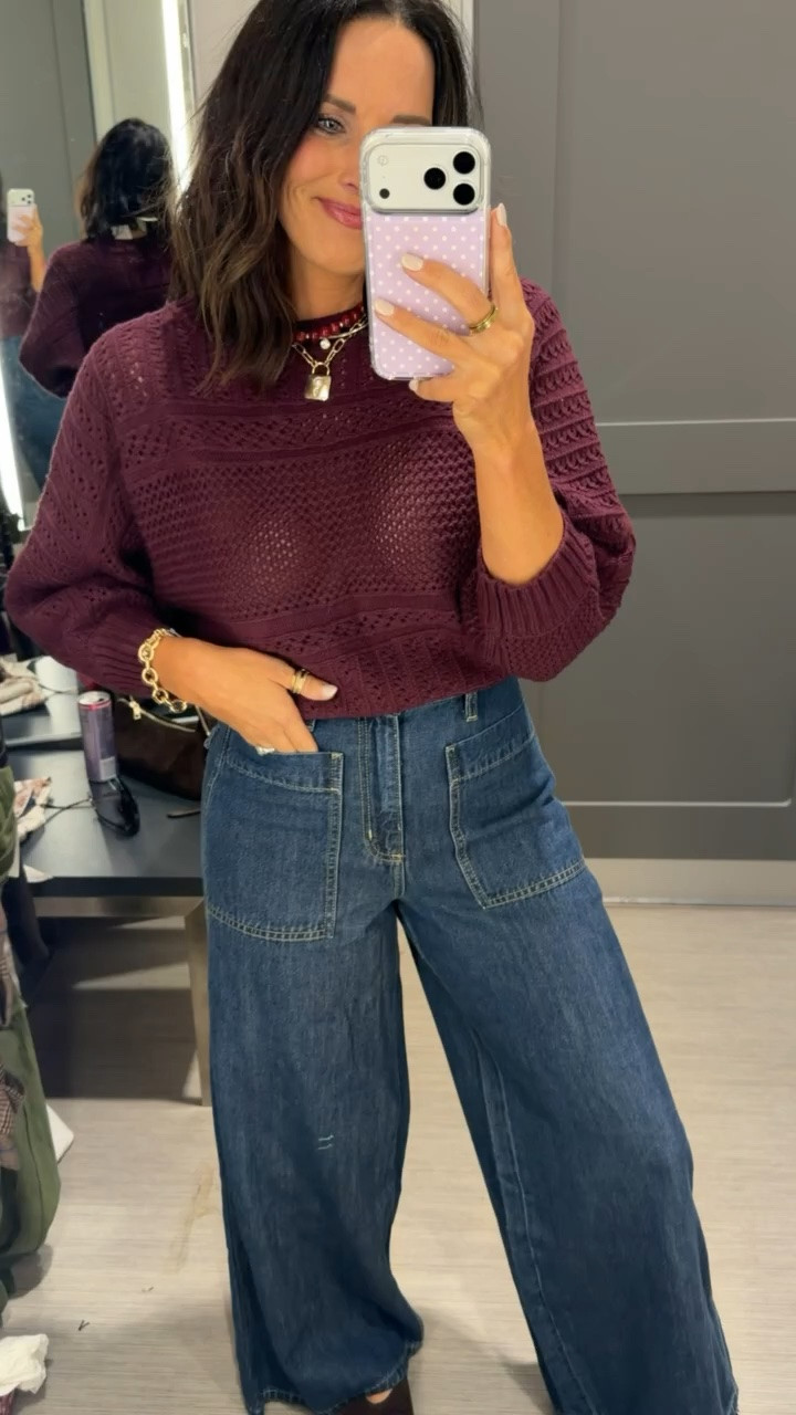 TARGET JEANS I’M OBSESSED!!! 😍👏🏻 These are giving designer denim vibes without the designer price tag! The patch pockets + wide-leg fit are SO cute and make a basic outfit look instantly more elevated. 🤎

@Target

#targetstyle
