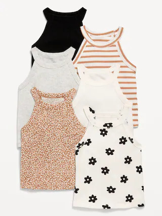 Fitted Halter Tank Tops 6-Pack for Toddler Girls | Old Navy | Old Navy (US)