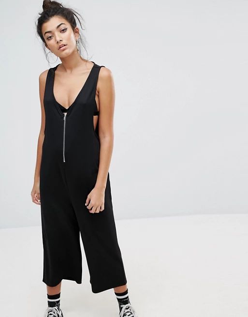 Noisy May Deep V Jumpsuit With Zip Detail | ASOS UK