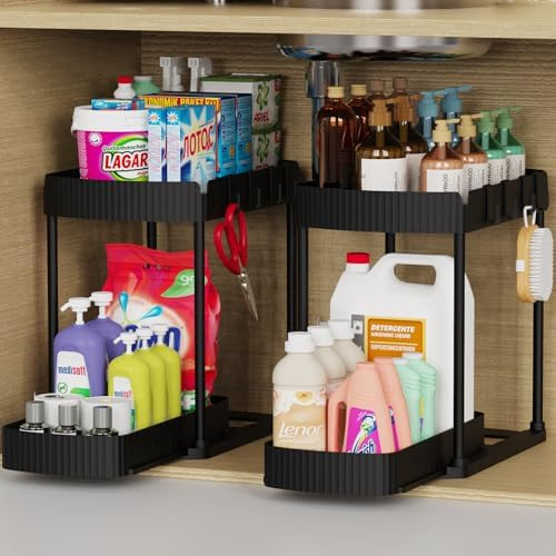Multi-Purpose Pull-Out Storage Organizers, Under Sink/Cabinet Organizers and Storage for Bathroom... | Amazon (US)