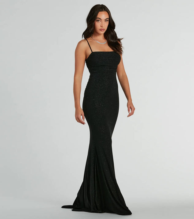Colleen Lace Up Mermaid Glitter Formal Dress | Windsor Stores