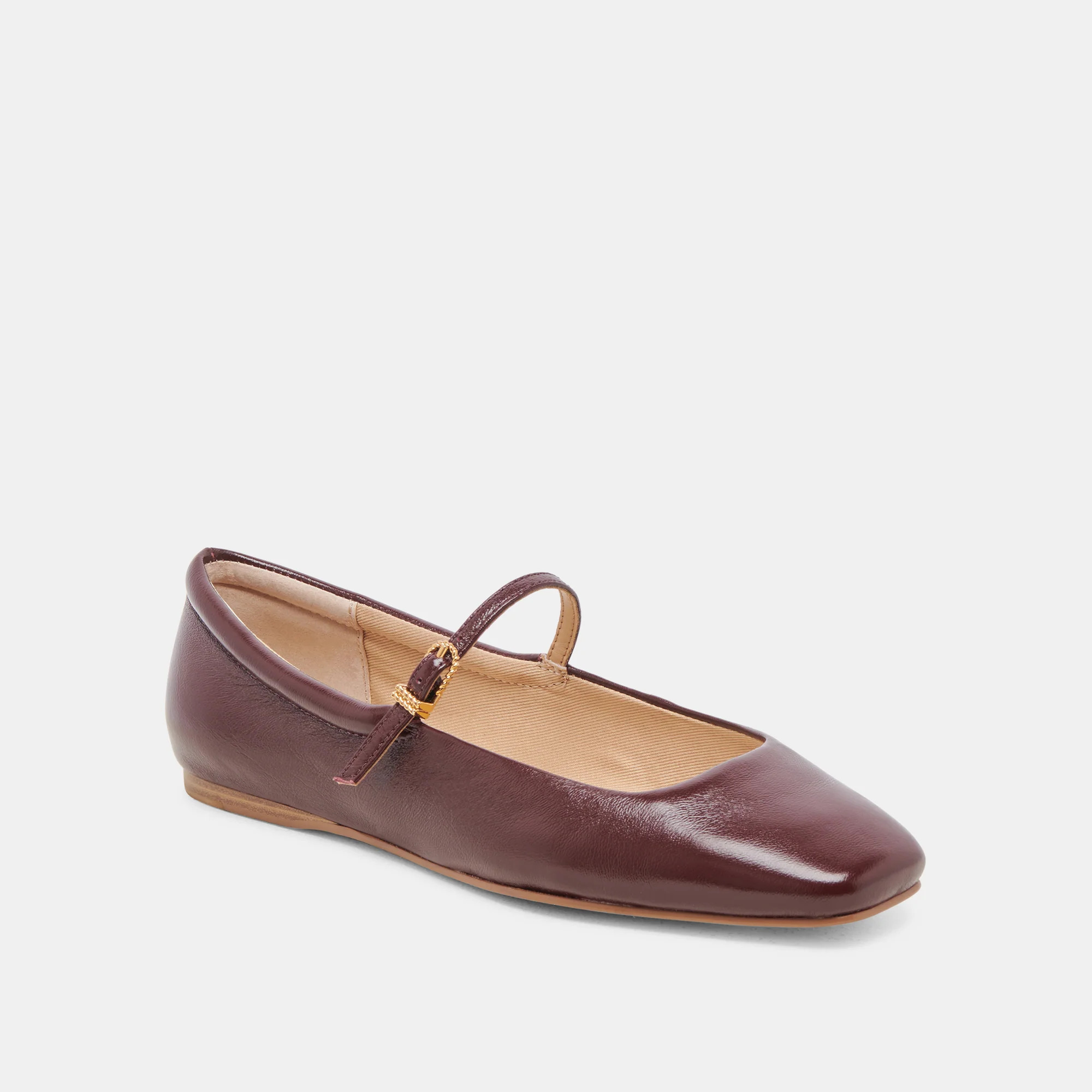 REYES Cranberry Crinkle Patent Mary-Jane Ballet Flats | Dolce Vita | DolceVita.com