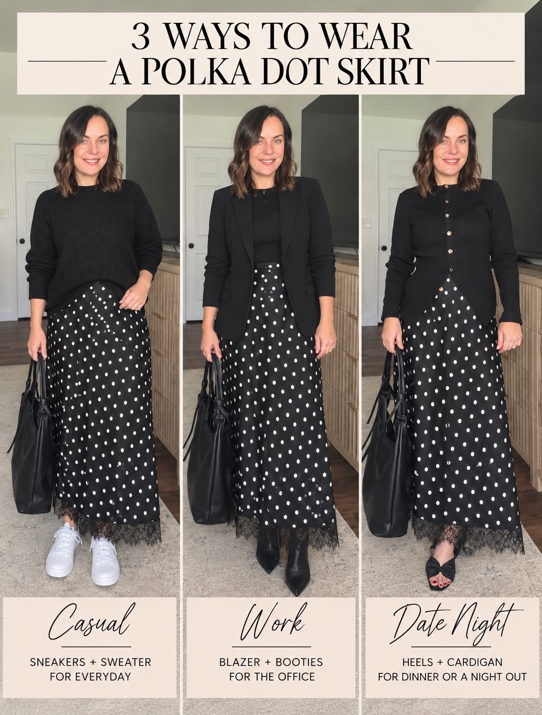 An easy Amazon outfit for women over 40 🖤 This polka dot maxi skirt makes such a statement without being hard to style. I paired it with a classic black cardigan + heels for a flattering date night outfit that would also work for dinner, a fall wedding or holiday party. Everything is linked below!

#LTKSaleAlert #LTKSeasonal #LTKootd