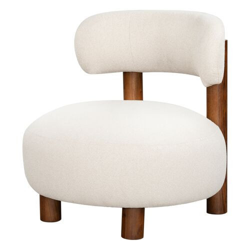 Sorrell Boucle Accent Chair - Handcrafted - Beige, Comfortable, Durable | One Kings Lane