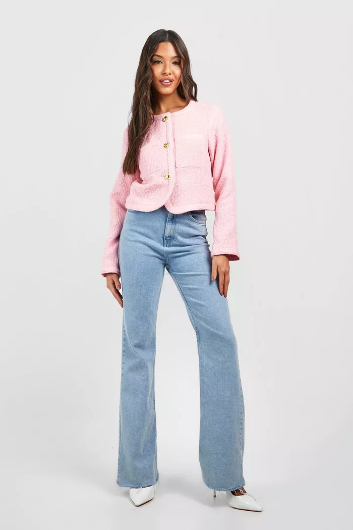 Boucle Button Detail Jacket | Boohoo.com (UK & IE)