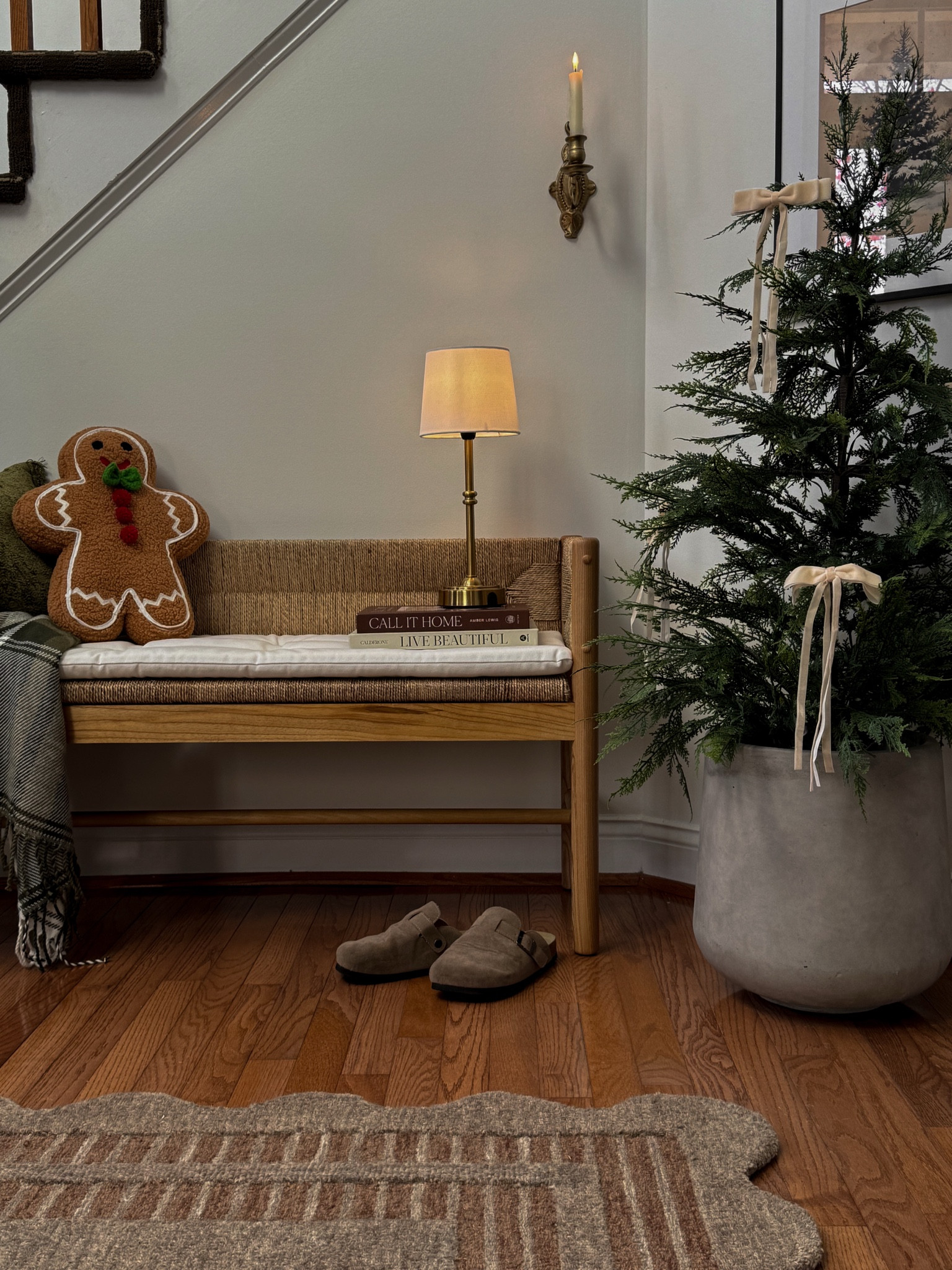 Christmas entryway, entryway rug, entryway bench, holiday decor, Christmas entryway styling, entryway furniture 

#LTKSeasonal #LTKHome #LTKHoliday