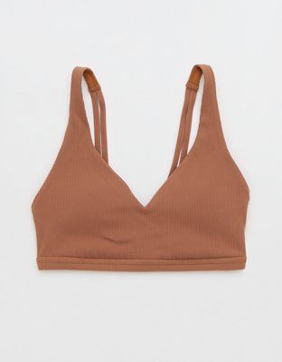 OFFLINE By Aerie Ribbed Plunge Sports Bra | Aerie