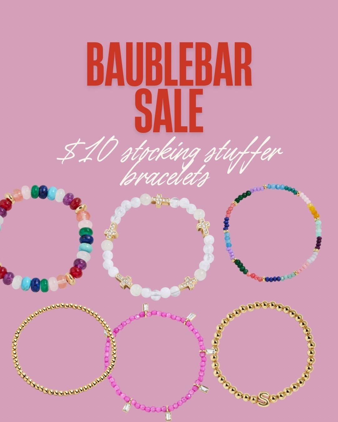 Baublebar has $10 bracelets right now! Perfect to throw in their stocking or send to your daughters gift exchange party 💃🏼

Tagging a few of my favs!

#LTKCyberWeek #LTKSaleAlert #LTKGiftGuide