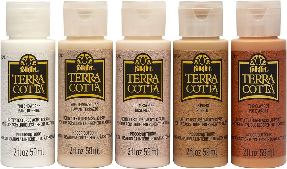 FolkArt Terra Cotta Acrylic Paint Set of 5, Essentials 2 fl oz Assorted Matte Finish Colors For P... | Amazon (US)