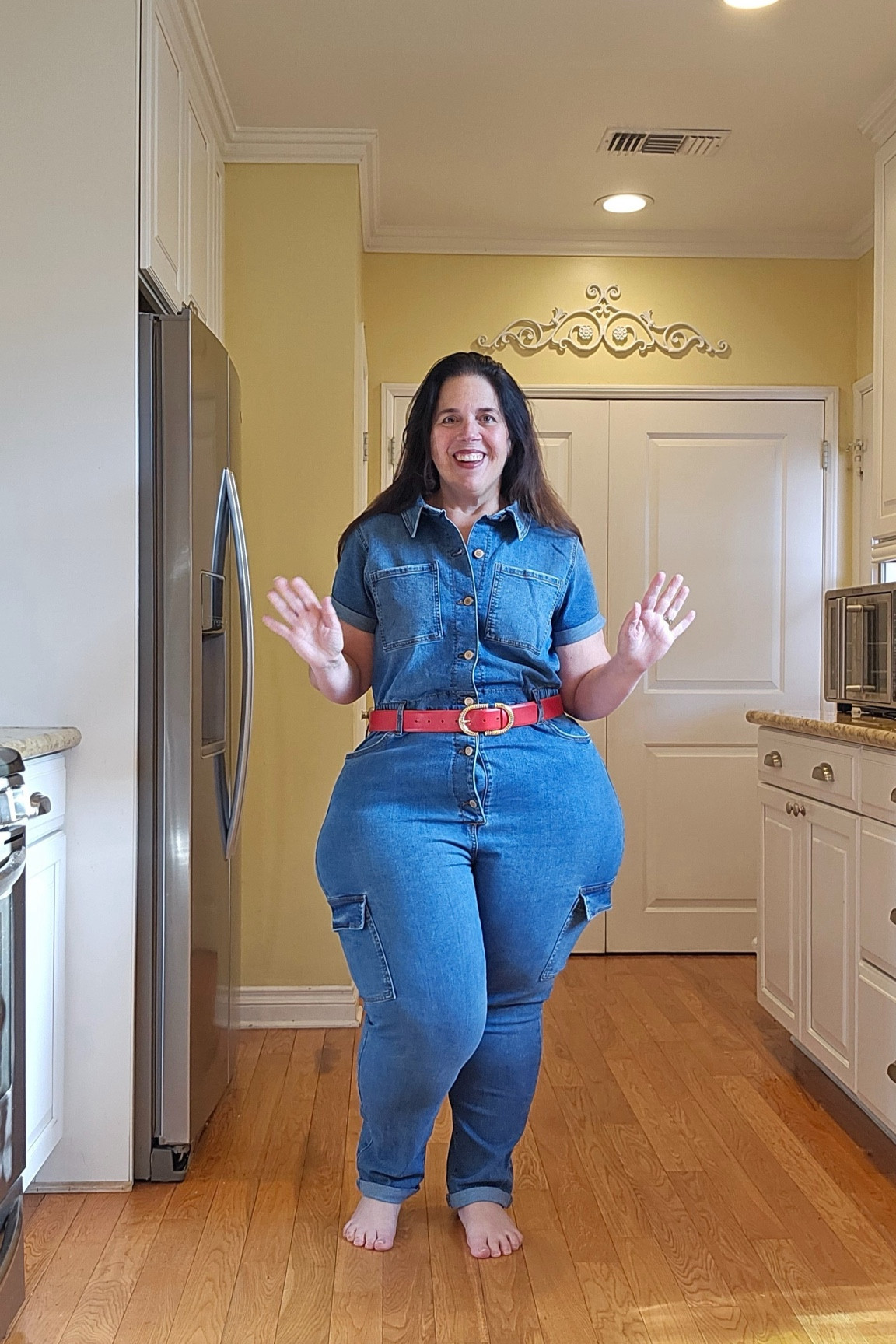 Fitting Fashion! One Piece dressing with this Cargo Boilersuit💖 The color, stretch, stich detailing, pockets, waistband and just the overall style is a winning combo. This jumpsuit is super comfortable uet the fabric is quite sturdy. Click thru to get one for you and your gals now. Perfect fall style you will live in because it’s that good! I know it will sell out fast.👏I'm wearing an XL for reference. It comes in Plus Sizes, too!👏

 #LTKFindsUnder50 #denimtrends #trendingdenim #fallwardrobe

#LTKPlusSize #LTKBacktoSchool #LTKMidsize