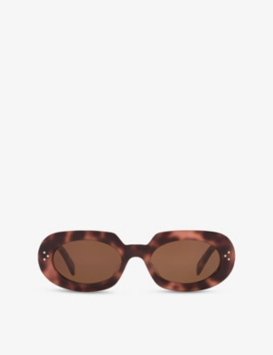 CL000474 BOLD 3 DOTS CL40276U Irregular-Frame Tortoise Acetate Sunglasses | Selfridges