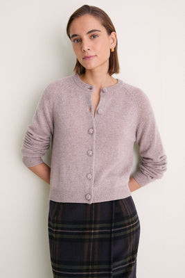 Wheat Cashmere Knot Button Phoebe Cardigan | Tuckernuck (US)