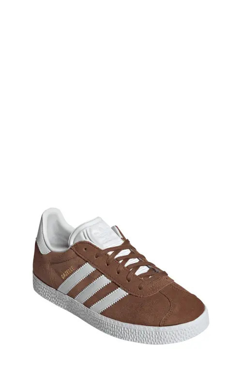 adidas Kids' Gazelle Low Top Sneaker in Brown/White/Gold at Nordstrom, Size 13 M | Nordstrom