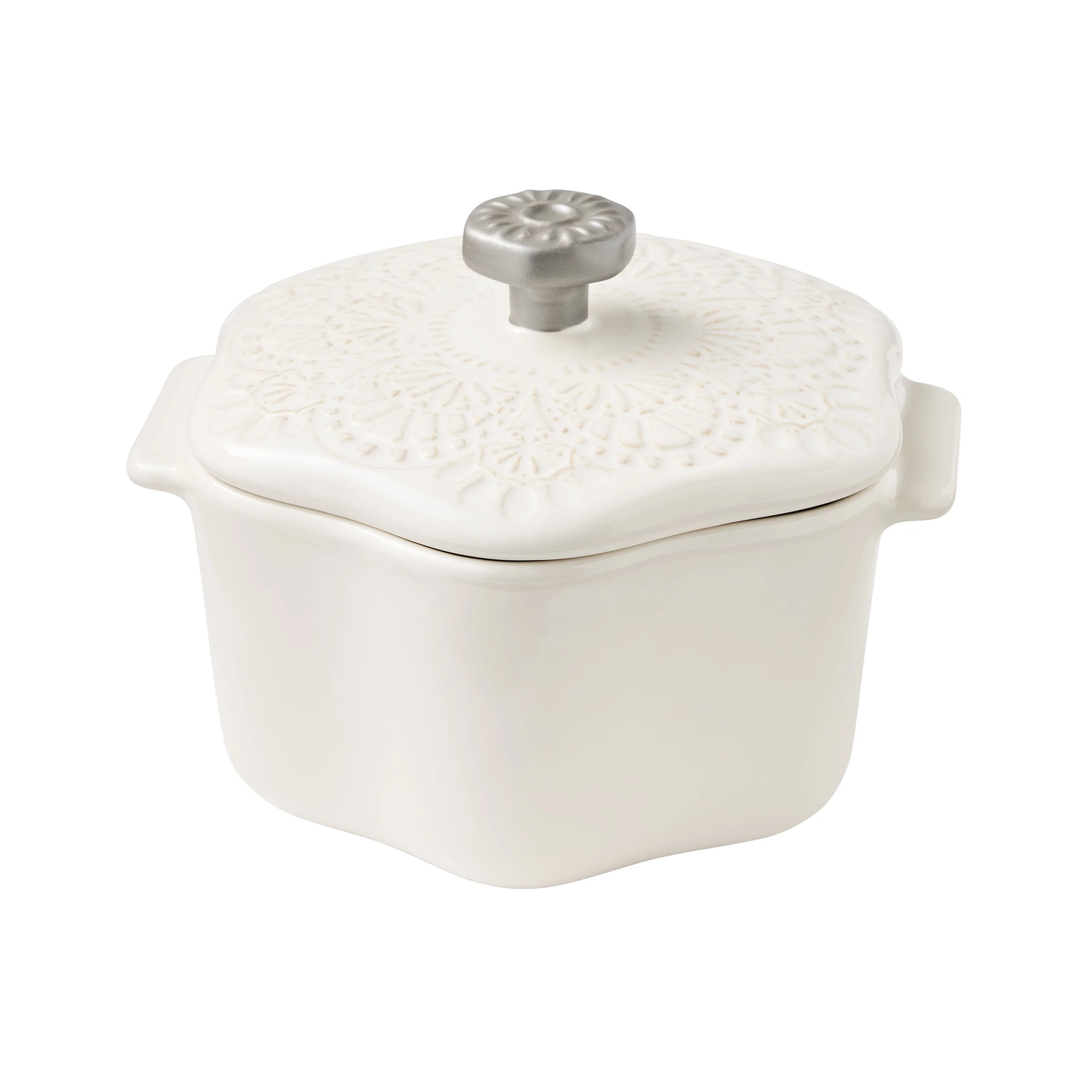 The Pioneer Woman Stoneware 2 Cup Snowflake Cocotte with Lid, White | Walmart (US)