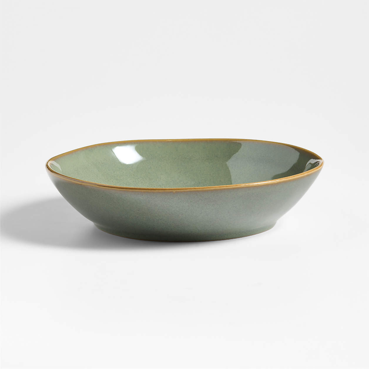 Marin Sage Green Stoneware Low Bowl + Reviews | Crate & Barrel | Crate & Barrel