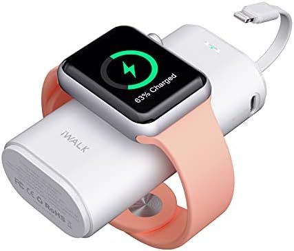 iWALK Portable Apple Watch Charger, 9000mAh Power Bank with Built in Cable, Apple Watch and Phone Ch | Amazon (US)