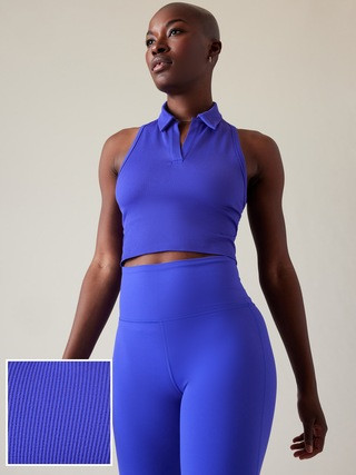 Aurora Seamless Crop Polo Tank | Athleta
