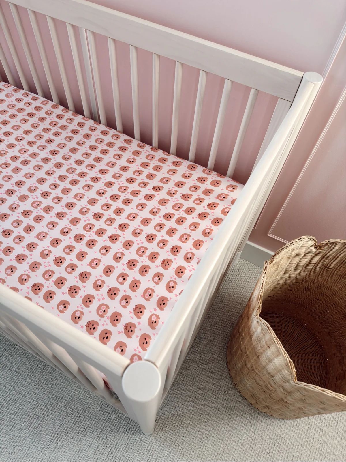 Pink Goldendoodle Crib Sheet | In My Jammers