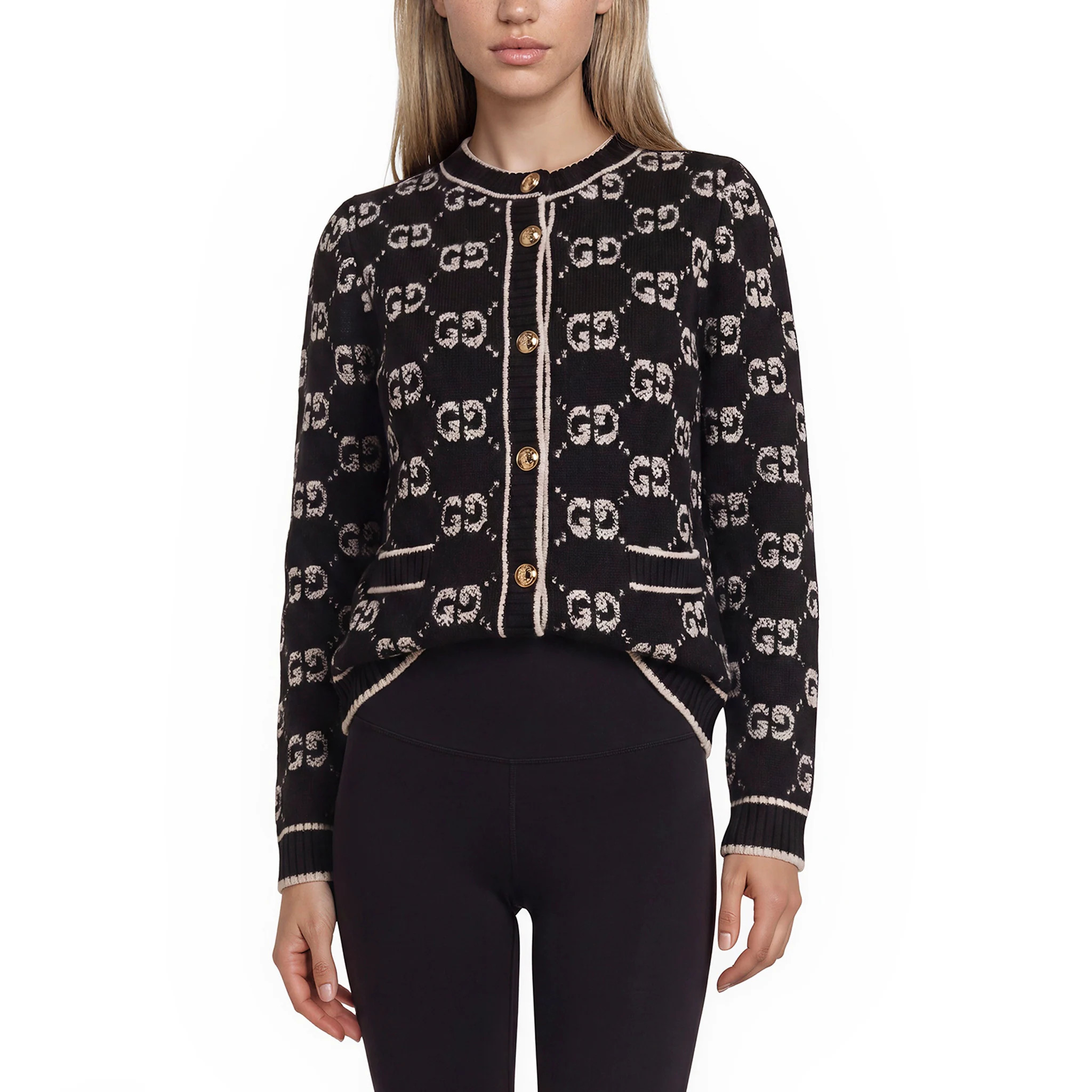 Gucci GG Wool Boucle Jacquard Cardigan - Overstock - 44295180 | Overstock