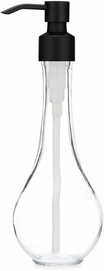 Rail19 Rain Drop Glass Soap Dispenser with Metal Pump, 8oz (Cali Black) | Amazon (US)