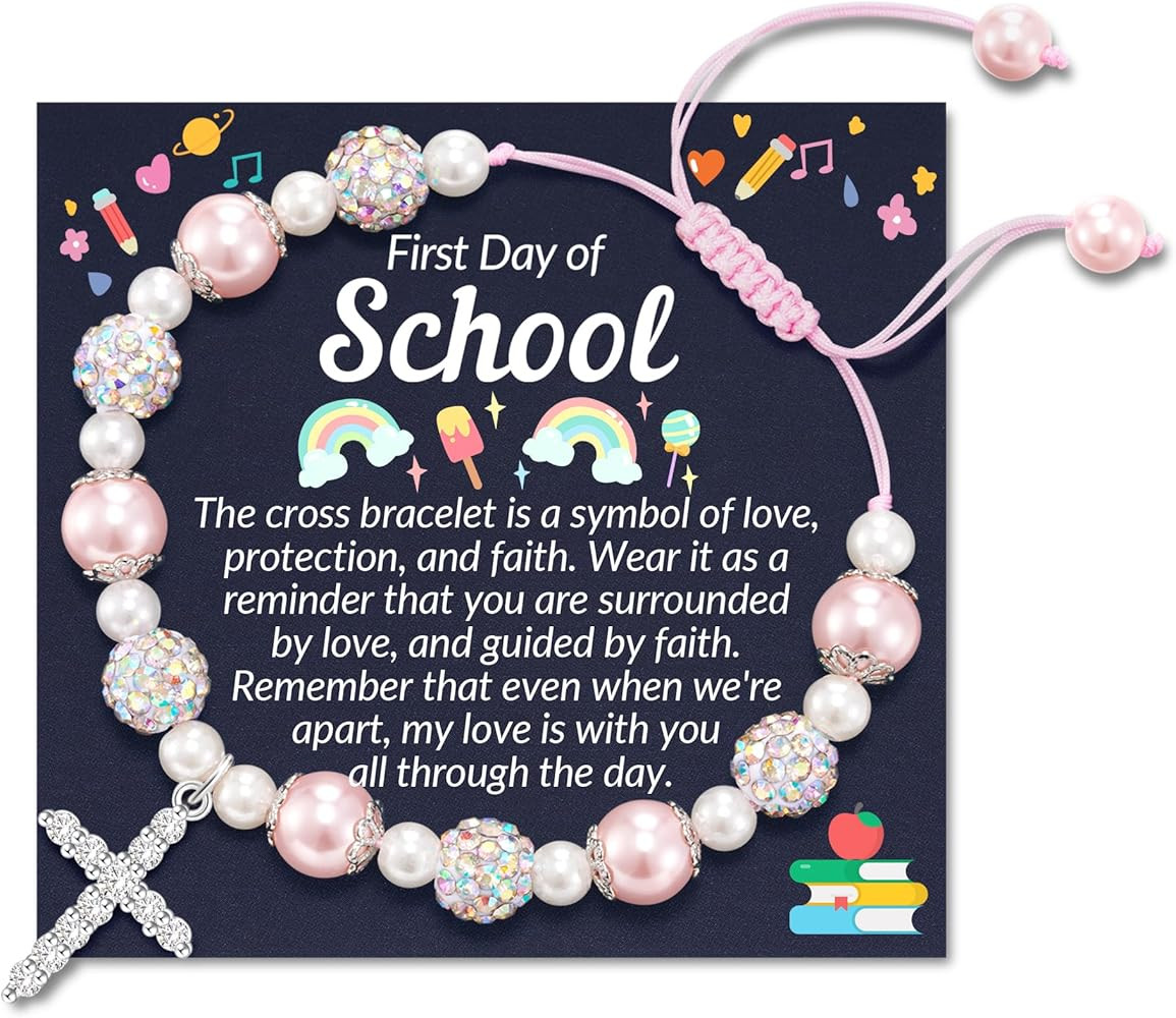 Dabem First Day of School Kindergarten Bracelets Gifts, Back to School Kindergarten Gifts, Pink P... | Amazon (US)