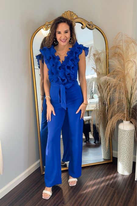 Baltic Born Blue Ruffle Jumpsuit - discount NICKIE15

#LTKfindsunder100 #LTKSeasonal #LTKstyletip