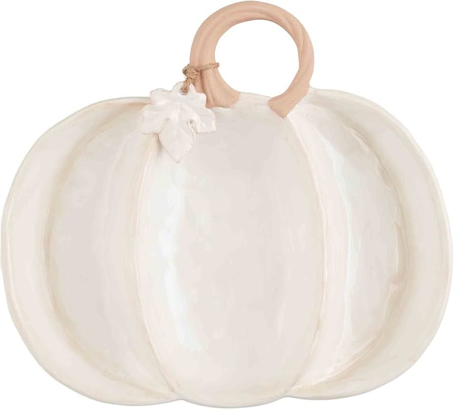 Mud Pie Triple Section Pumpkin, 8" x 11", Cream | Amazon (US)