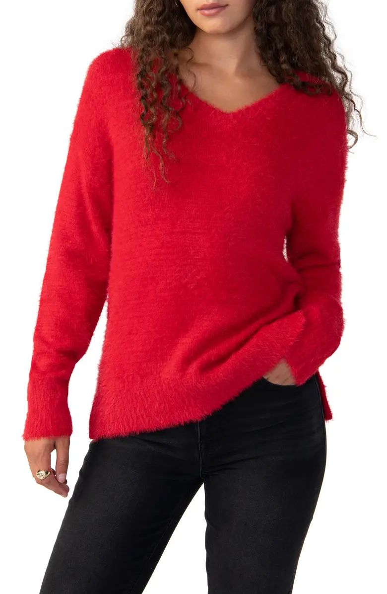 Fuzzy V-Neck Sweater | Nordstrom