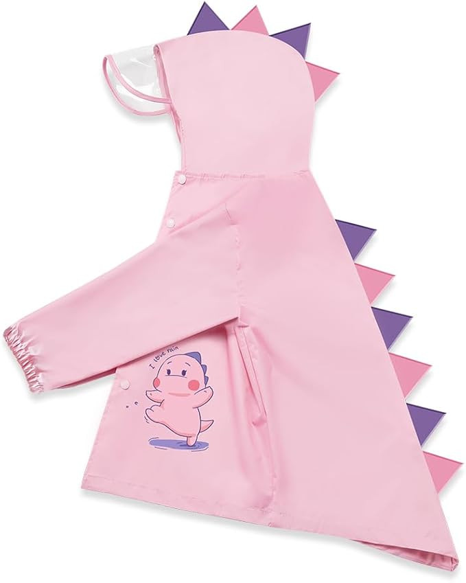 Children Rain Poncho Boys Girls Ages 3-8, Waterproof Outdoor & School Rain Jacket with Original D... | Amazon (US)