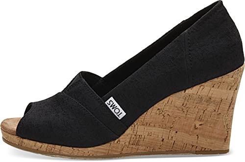 TOMS womens Classic Espadrille Wedge Sandal, Black Scattered Woven, 8.5 US | Amazon (US)